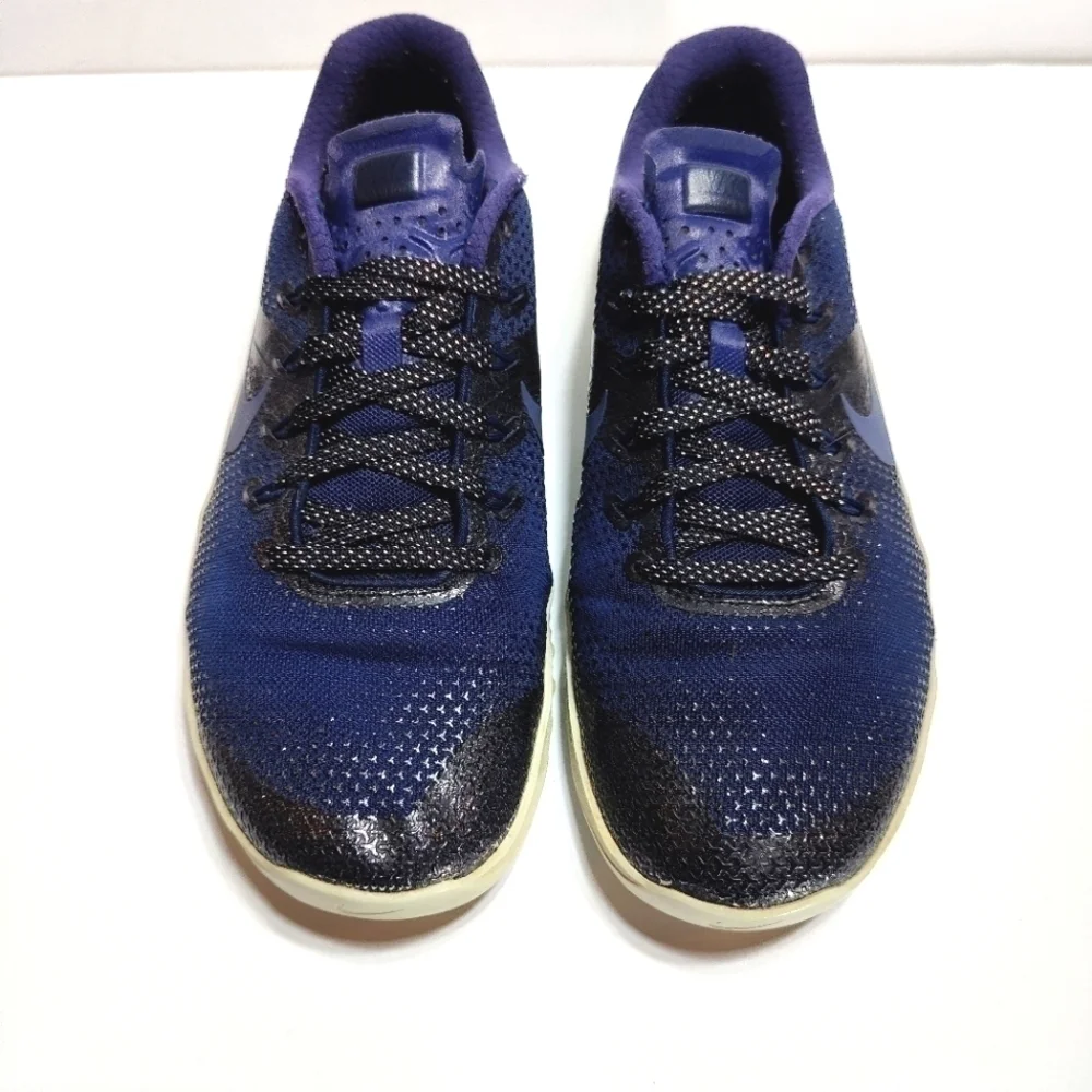 Nike Metcon 4 Metallic Navy Athletic Sneakers Women's Lace Up Shoes Size 10
